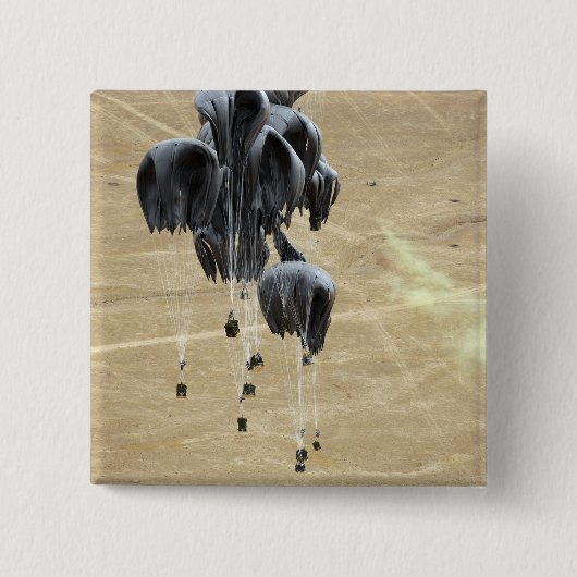 コンテナ配送システムのバンドル落下傘 缶バッジ (正面)