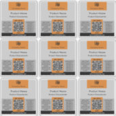 コンテナQRコードグレーオレンジ角製品ラベル シール (正面)