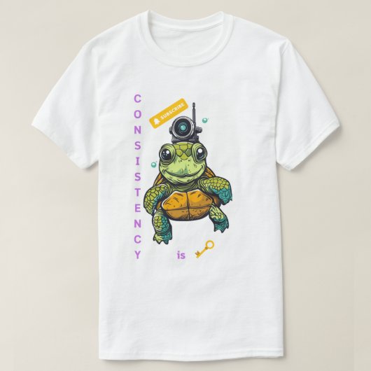 コンテンツクリエイター向けの愛らしいウミガメTシャツ Tシャツ (デザイン正面)