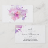 コンテンツクリエーター水色パープルビジネスカード 名刺 (正面/裏面)