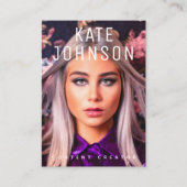 コンテンツ作成者インフルエンサー写真紫モダン 名刺 (正面)