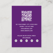 コンテンツ作成者インフルエンサー写真紫モダン 名刺 (裏面)