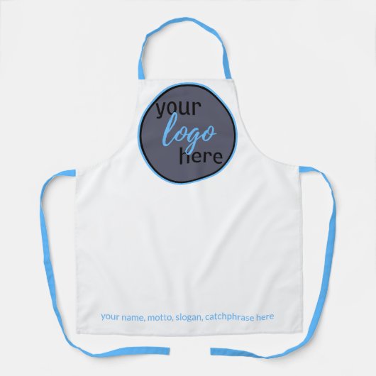 コンテンポラリモダンプロフェッショナルロゴブランドブルー エプロン (正面)