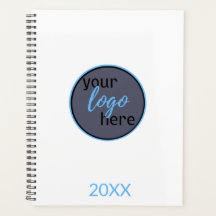 コンテンポラリモダンロロゴ付きブルーカスタム文字