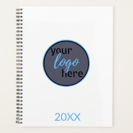 コンテンポラリモダンロロゴ付きブルーカスタム文字 プランナー手帳