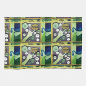 コンテンポラリーおもしろいモザイクアートプリントよくはしゃぐ- A キッチンタオル (横)