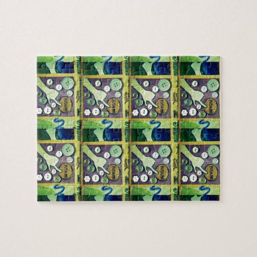 コンテンポラリーおもしろいモザイクアートプリントよくはしゃぐ- A ジグソーパズル (横)