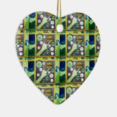 コンテンポラリーおもしろいモザイクアートプリントよくはしゃぐ- A セラミックオーナメント (右)