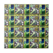 コンテンポラリーおもしろいモザイクアートプリントよくはしゃぐ- A タイル (正面)