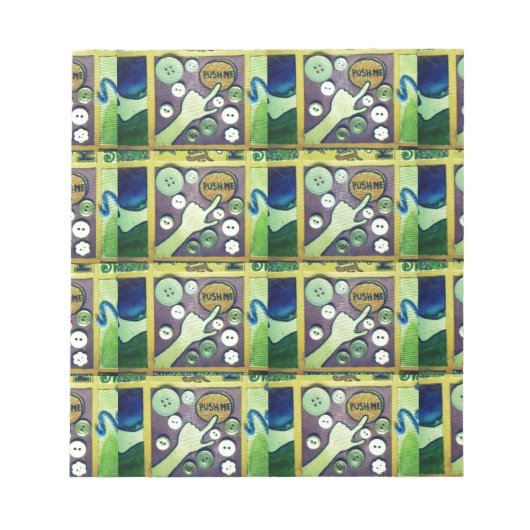 コンテンポラリーおもしろいモザイクアートプリントよくはしゃぐ- A ノートパッド (正面)