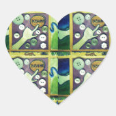 コンテンポラリーおもしろいモザイクアートプリントよくはしゃぐ- A ハートシール (正面)