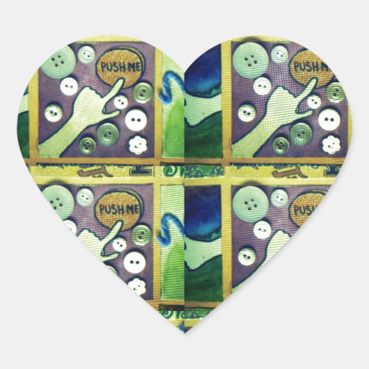 コンテンポラリーおもしろいモザイクアートプリントよくはしゃぐ- A ハートシール (正面)