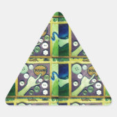 コンテンポラリーおもしろいモザイクアートプリントよくはしゃぐ- A 三角形シール (正面)
