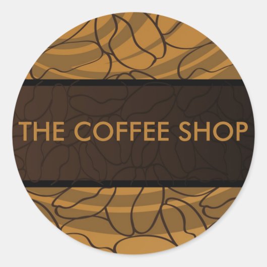 コンテンポラリーおもしろい&コーカラフルヒー豆シール。 ラウンドシール (正面)