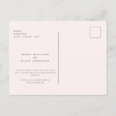 コンテンポラリーお洒落シンプル赤面結婚ズ インビテーションポストカード (裏面)