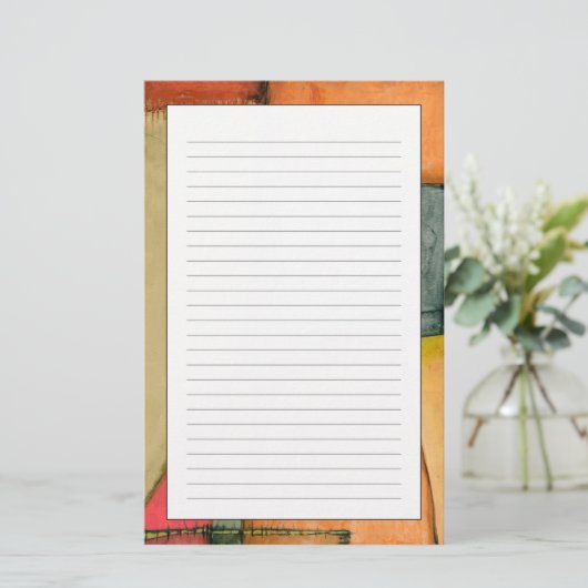 コンテンポラリーでカラフルで幾何学的な形 便箋 (スタンド正面)