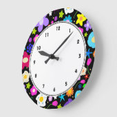 コンテンポラリーでカラフルな花の柱時計 ラージ壁時計 (傾斜)