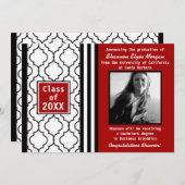 コンテンポラリーでシックな卒業の写真の発表1 案内状 (正面/裏面)