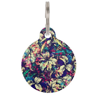 コンテンポラリーでシックな水彩画のドラゴンユリの花 ペット ネームタグ