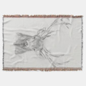コンテンポラリーなオオシカのスケッチ スローブランケット (正面)