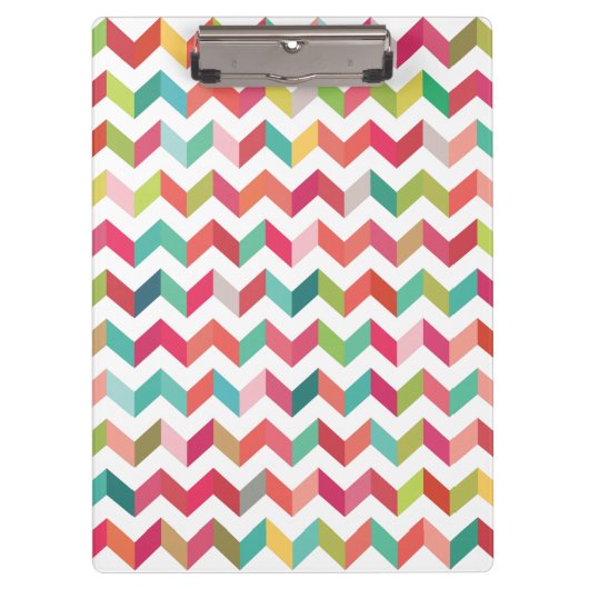 コンテンポラリーなシェブロンパターン用箋挟 クリップボード (正面)