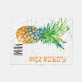 コンテンポラリーなパイナップルは年および位置を加えます フリースブランケット (正面(横))