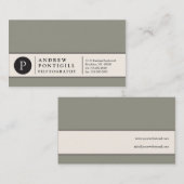 コンテンポラリーなモノグラムの名刺 名刺 (正面/裏面)