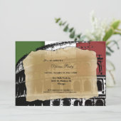 コンテンポラリーなローマのコロシアムのディナー・パーティの招待 招待状 (スタンド正面)