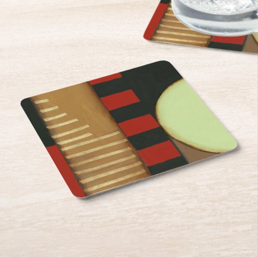 コンテンポラリーな中二階のスタイルによってパネルをはめられる絵画 スクエアペーパーコースター (アングル)