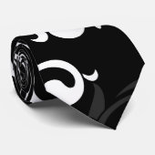 コンテンポラリーな白黒渦巻 ネクタイ (ロール)