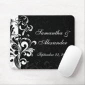 コンテンポラリーな白黒渦巻 マウスパッド (マウス)