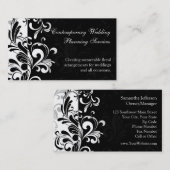 コンテンポラリーな白黒渦巻 名刺 (正面/裏面)