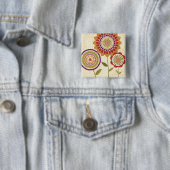 コンテンポラリーな秋の花 缶バッジ (インサイチュ)