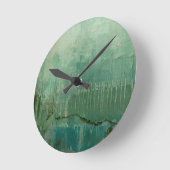 コンテンポラリーな緑の水彩画 ラウンド壁時計 (傾斜)