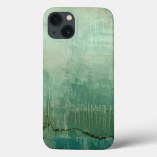 コンテンポラリーな緑の水彩画 iPhone 13ケース