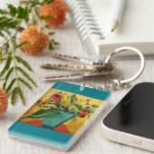 コンテンポラリーな花のキーホルダー キーホルダー (正面右)