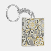 コンテンポラリーな花パターン キーホルダー (正面左)