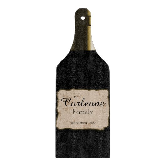 コンテンポラリーな金ゴールドのワイン・ボトルのまな板 カッティングボード (正面)