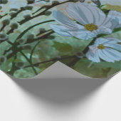 コンテンポラリーな銀翼のトンボ/花柄 ラッピングペーパー (角)