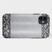 コンテンポラリーな銀製の金属渦巻の場合 Case-Mate iPhoneケース (裏面(横))