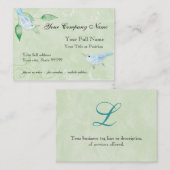コンテンポラリーな鳥「nは緑の名刺渦巻きます 名刺 (正面/裏面)
