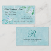 コンテンポラリーな鳥「nは青い名刺渦巻きます 名刺 (正面/裏面)