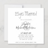 コンテンポラリーの結婚記念日 マグネット招待状 (正面)