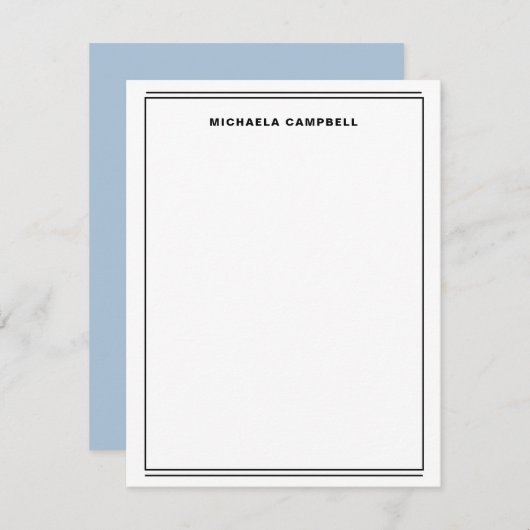 コンテンポラリーはっきりした2縁どプロフェッショナル個人 ノートカード (正面/裏面)