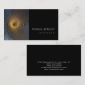 コンテンポラリーらせん状パターン黒名刺 名刺 (正面/裏面)