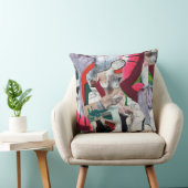 コンテンポラリーアートコラージュ絵を描手 クッション (椅子)
