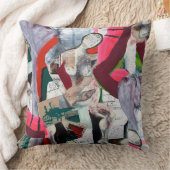 コンテンポラリーアートコラージュ絵を描手 クッション (ブランケット)