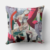 コンテンポラリーアートコラージュ絵を描手 クッション (裏面)