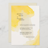 コンテンポラリーイエロ絵を描ーとクリーム結婚スワッシュII 招待状 (正面/裏面)