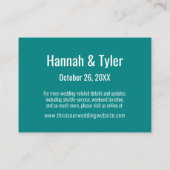 コンテンポラリーエレガントシンプルティール(緑がかった色)宿泊 エンクロージャーカード (裏面)